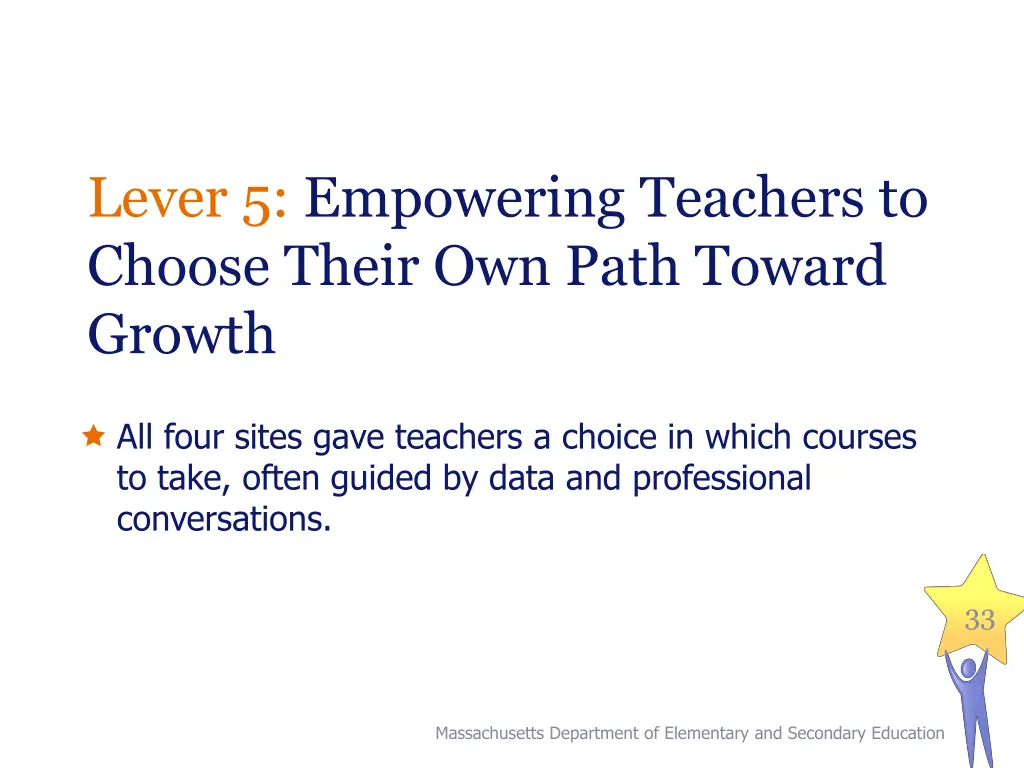 lever 5 empowering teachers to choose their