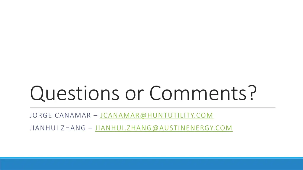 questions or comments