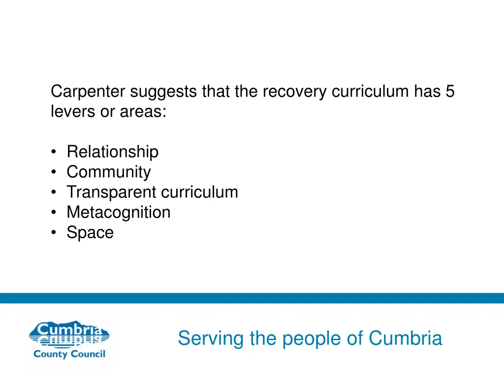 carpenter suggests that the recovery curriculum