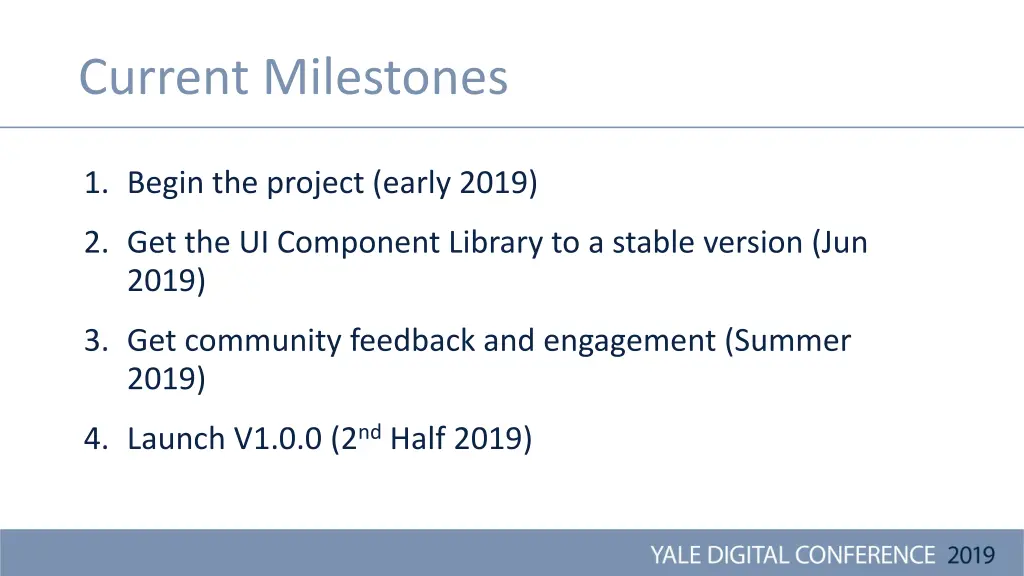 current milestones