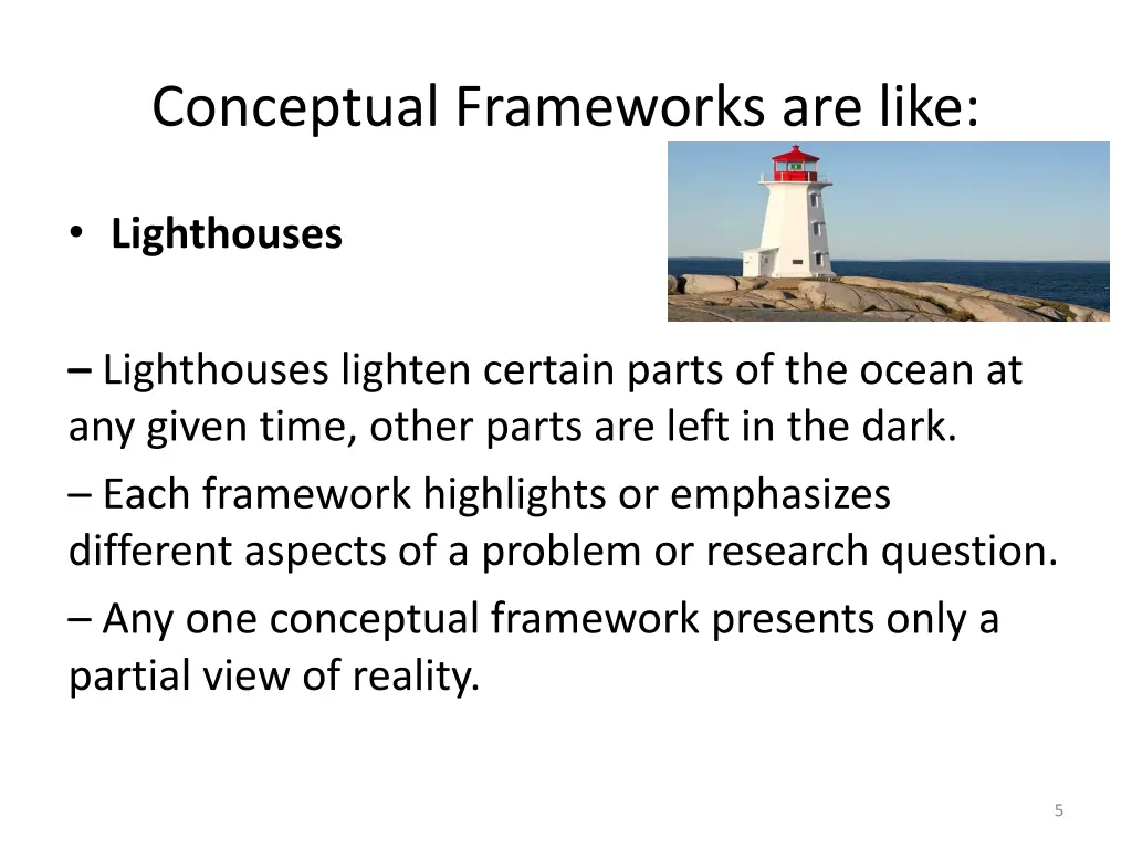 conceptual frameworks are like