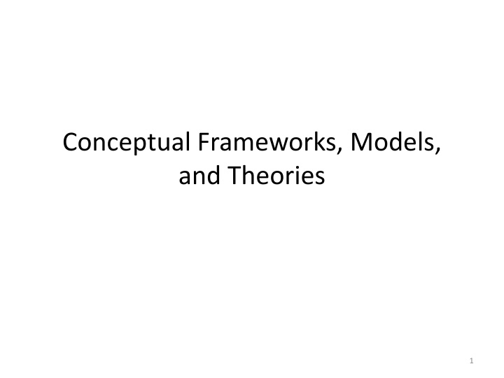 conceptual frameworks models and theories