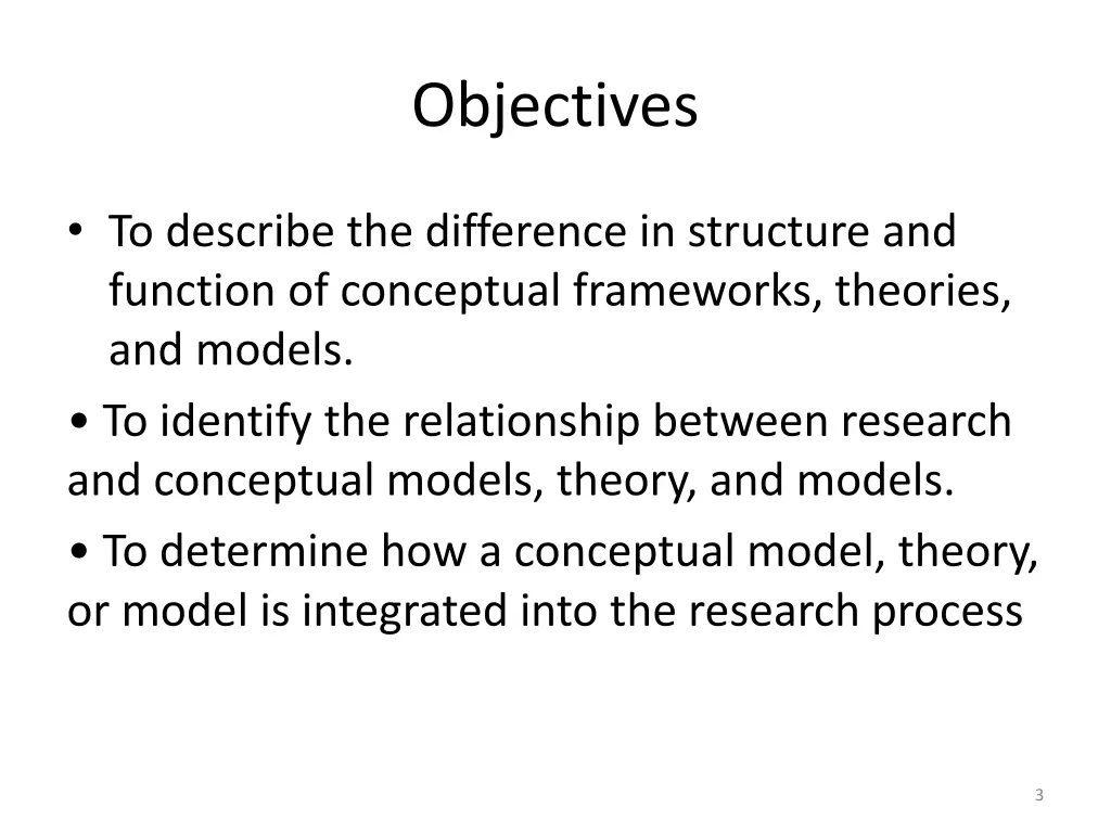 objectives