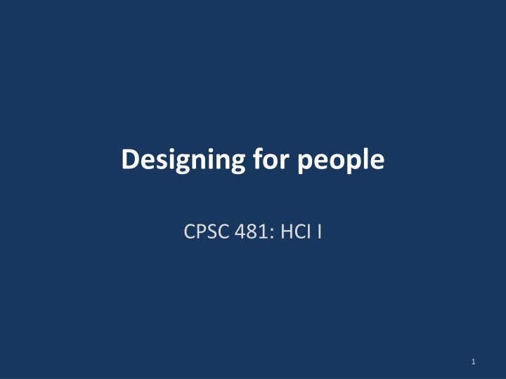 designing for people
