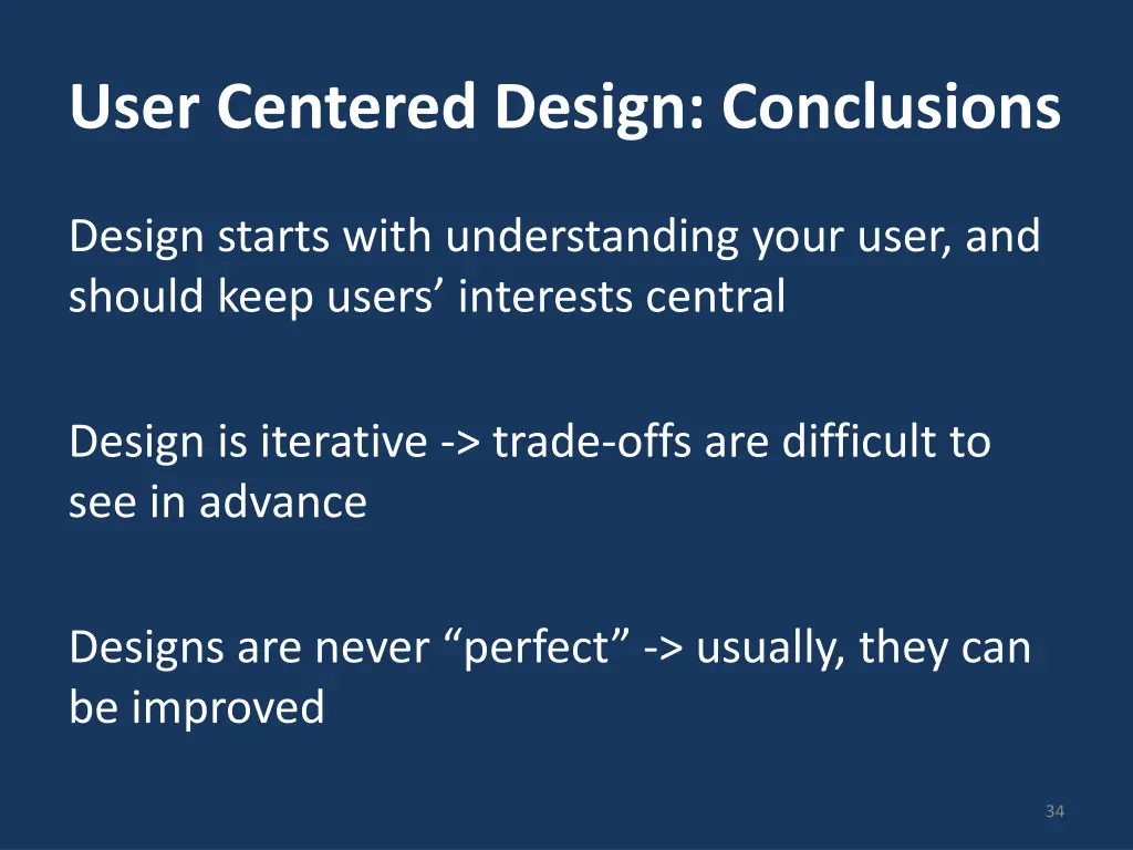 user centered design conclusions