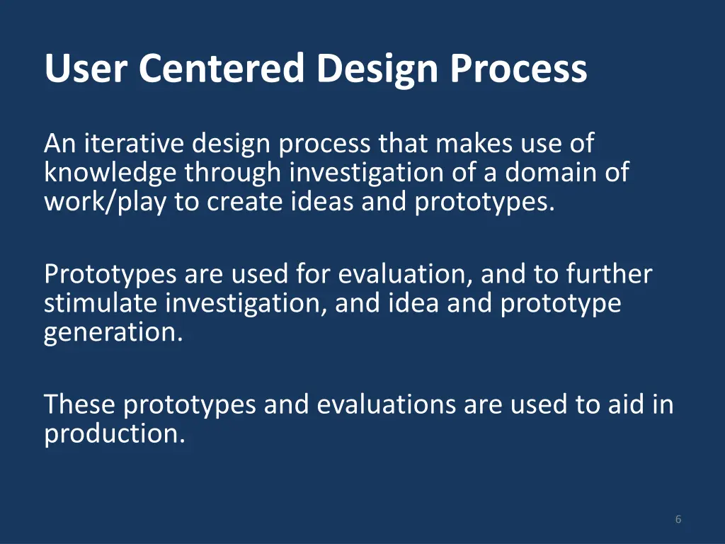 user centered design process