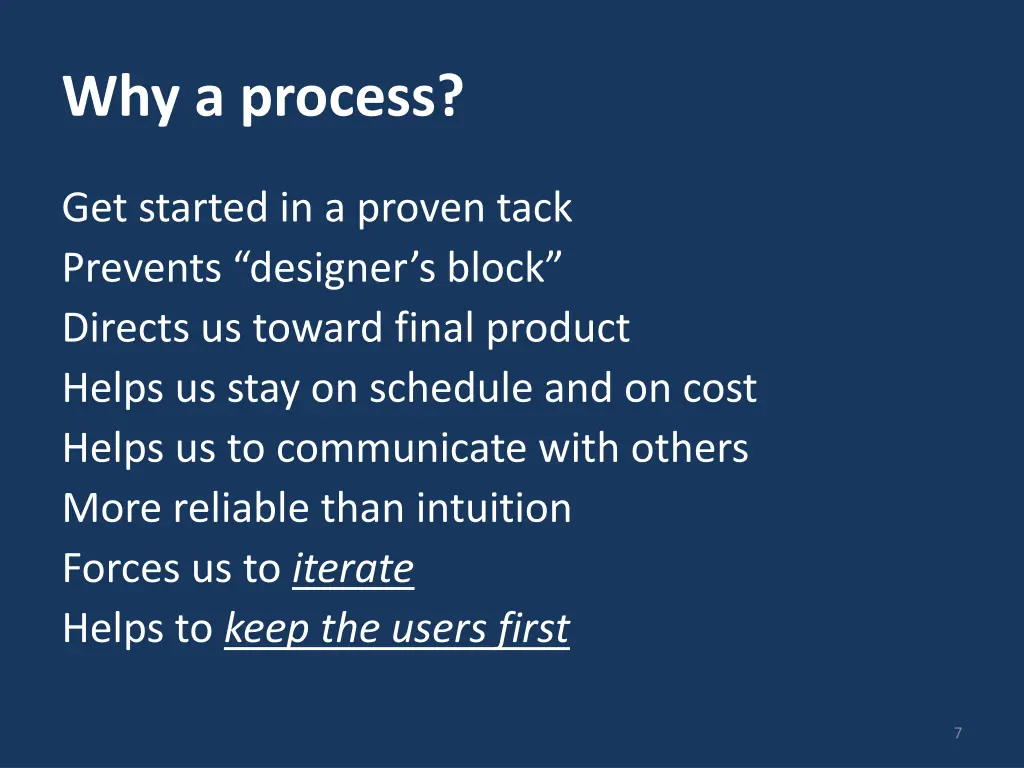 why a process