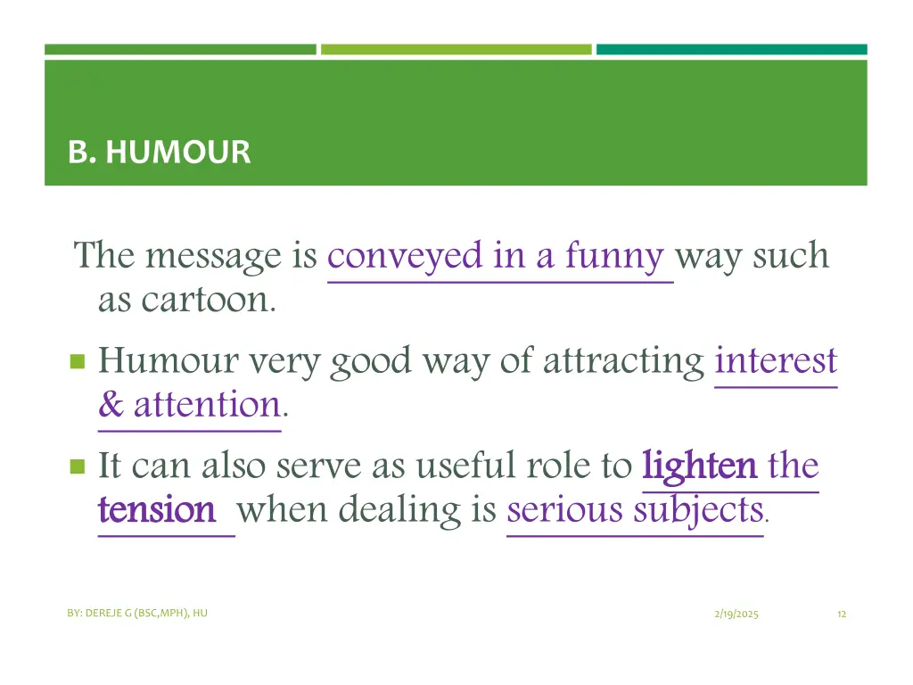 b humour