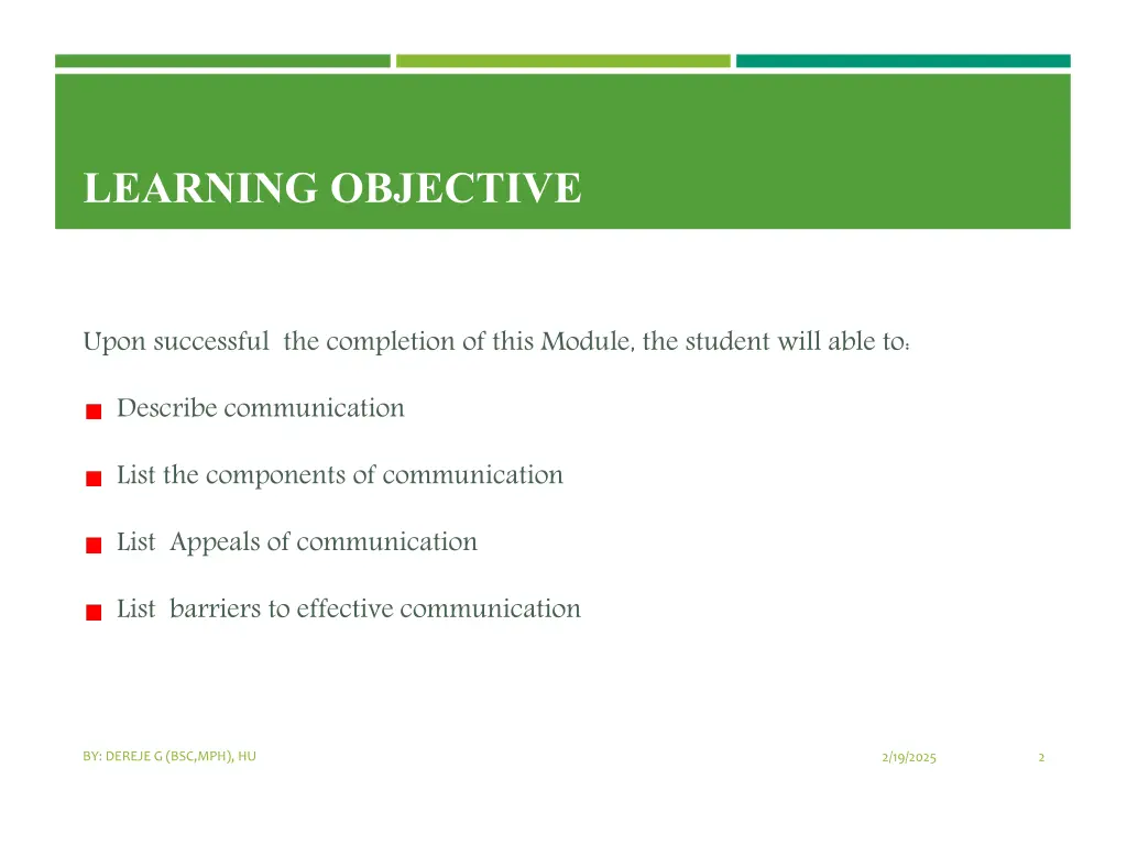 learning objective