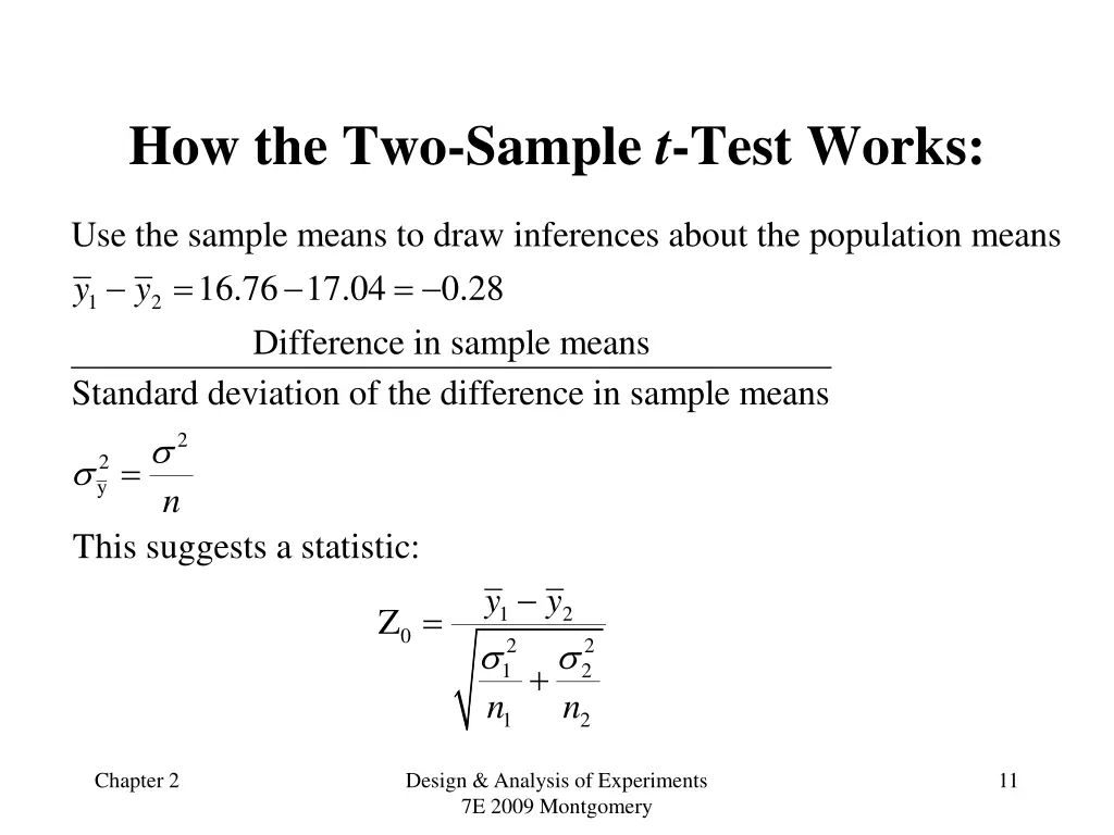 how the two sample t test works
