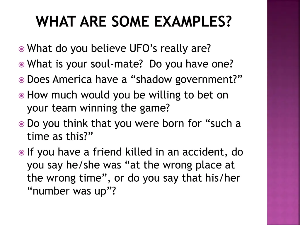 what are some examples
