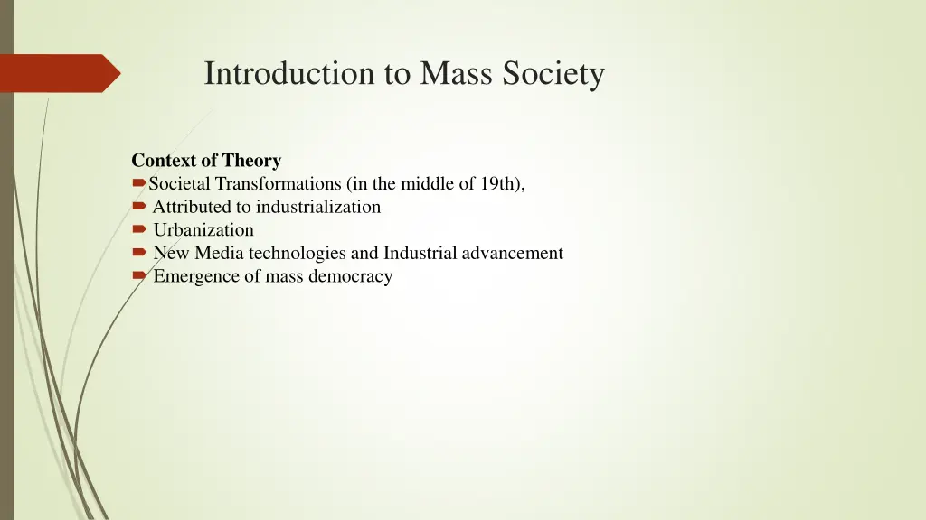 introduction to mass society