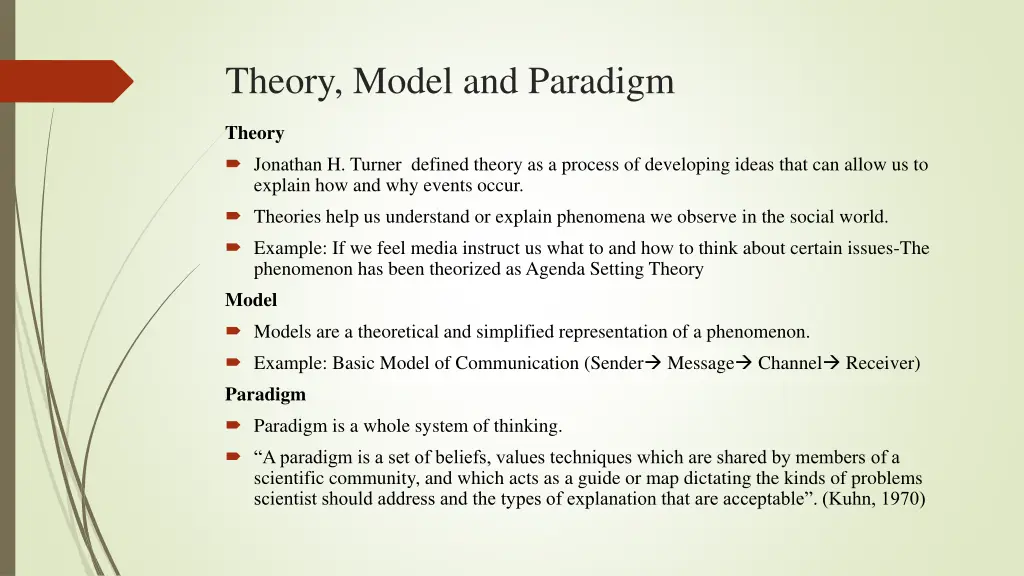 theory model and paradigm