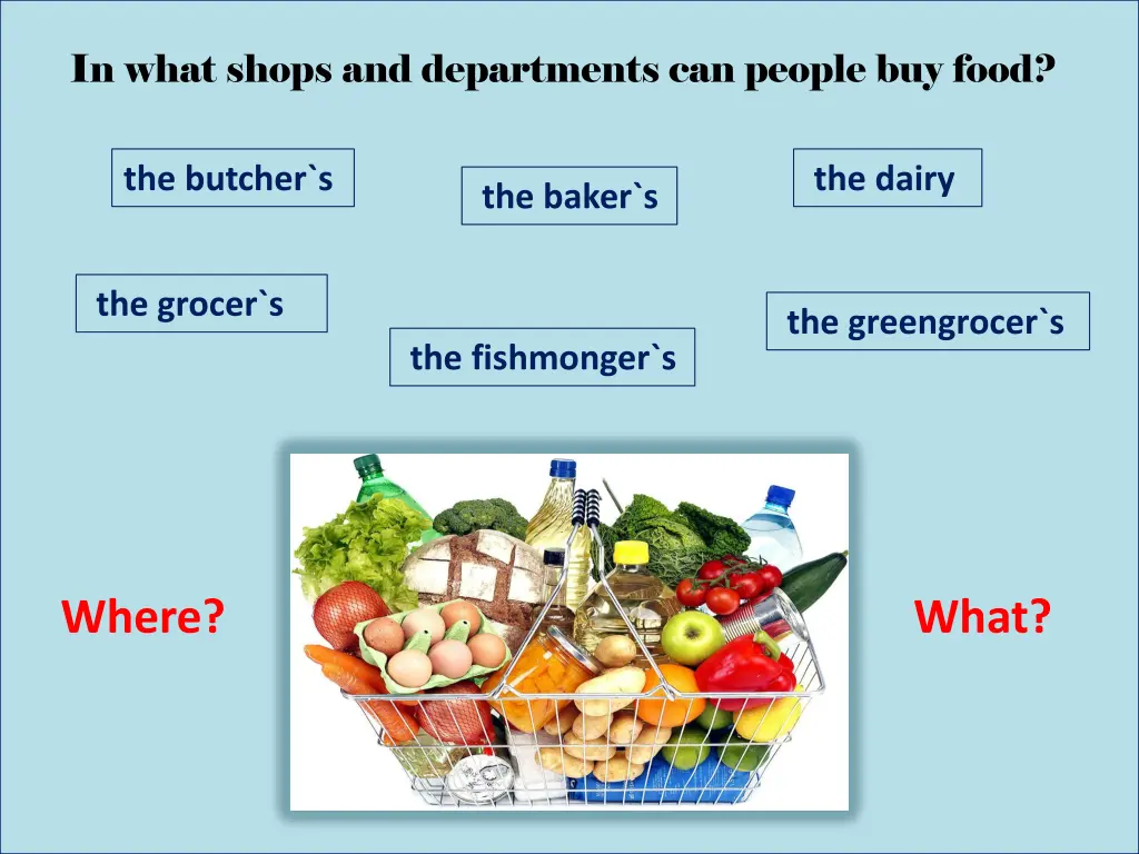 in what shops and departments can people buy food