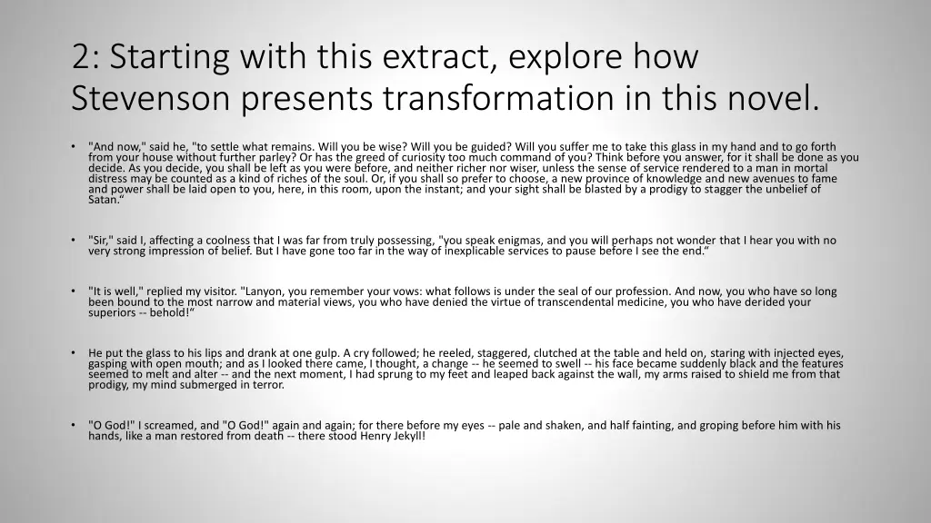 2 starting with this extract explore