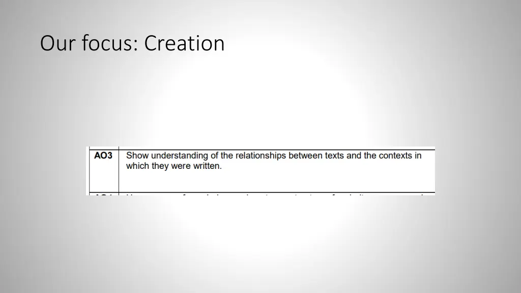 our focus creation