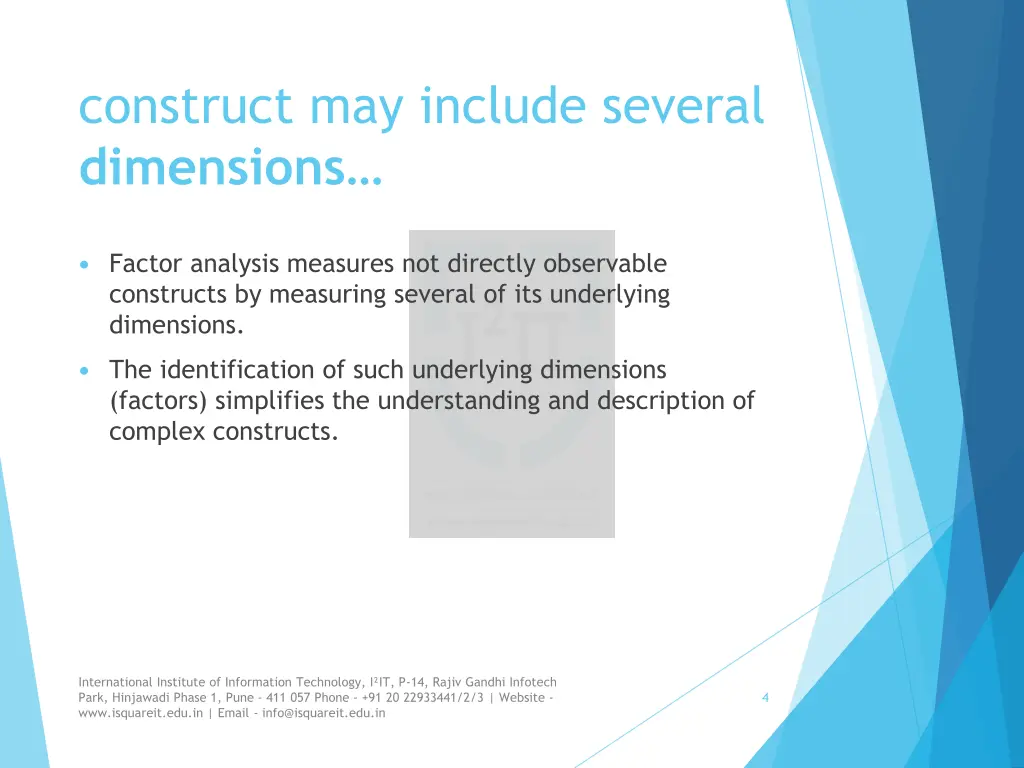 construct may include several dimensions