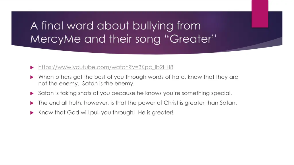 a final word about bullying from mercyme