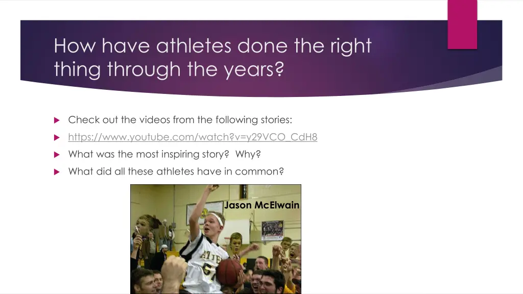 how have athletes done the right thing through
