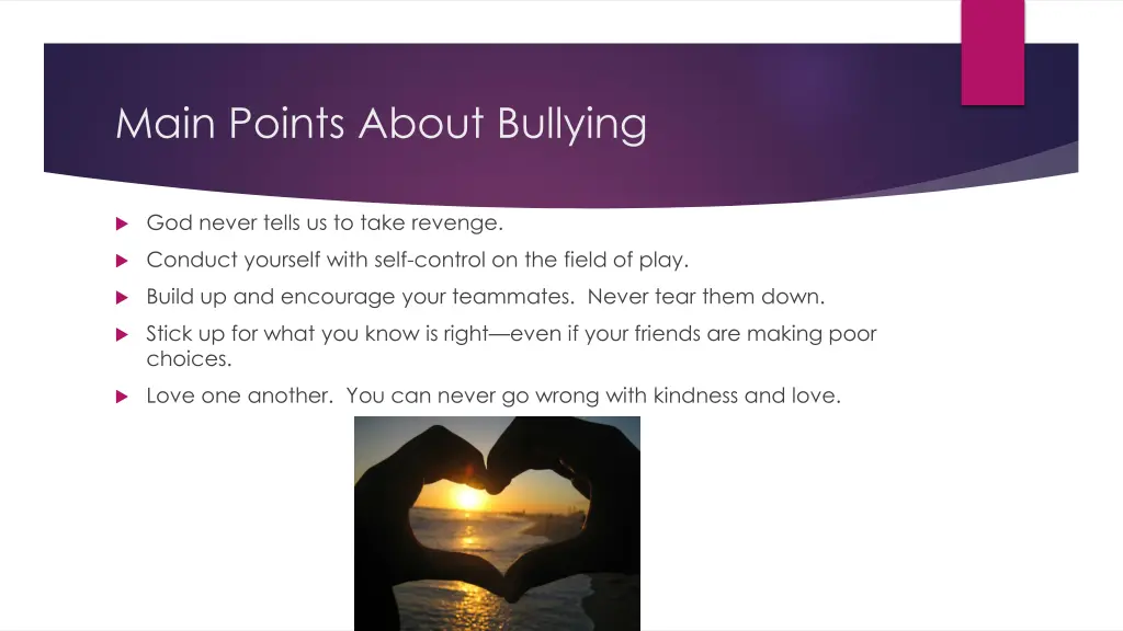 main points about bullying