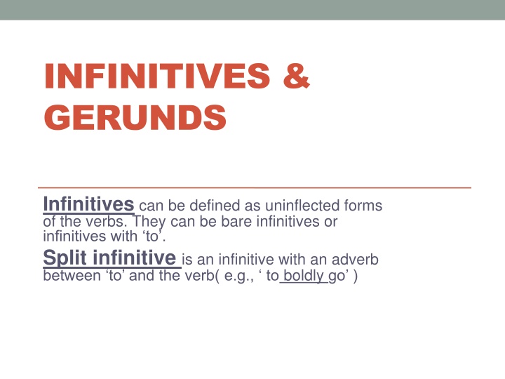 infinitives gerunds