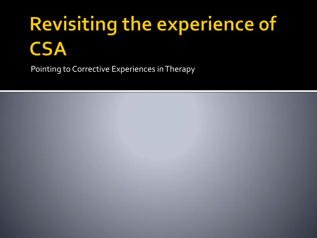 pointing to corrective experiences in therapy