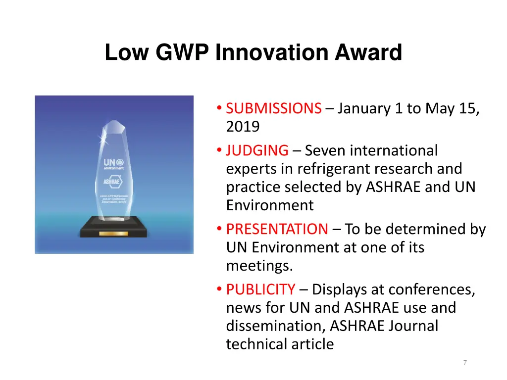 low gwp innovation award 2
