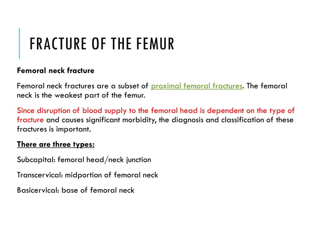 fracture of the femur