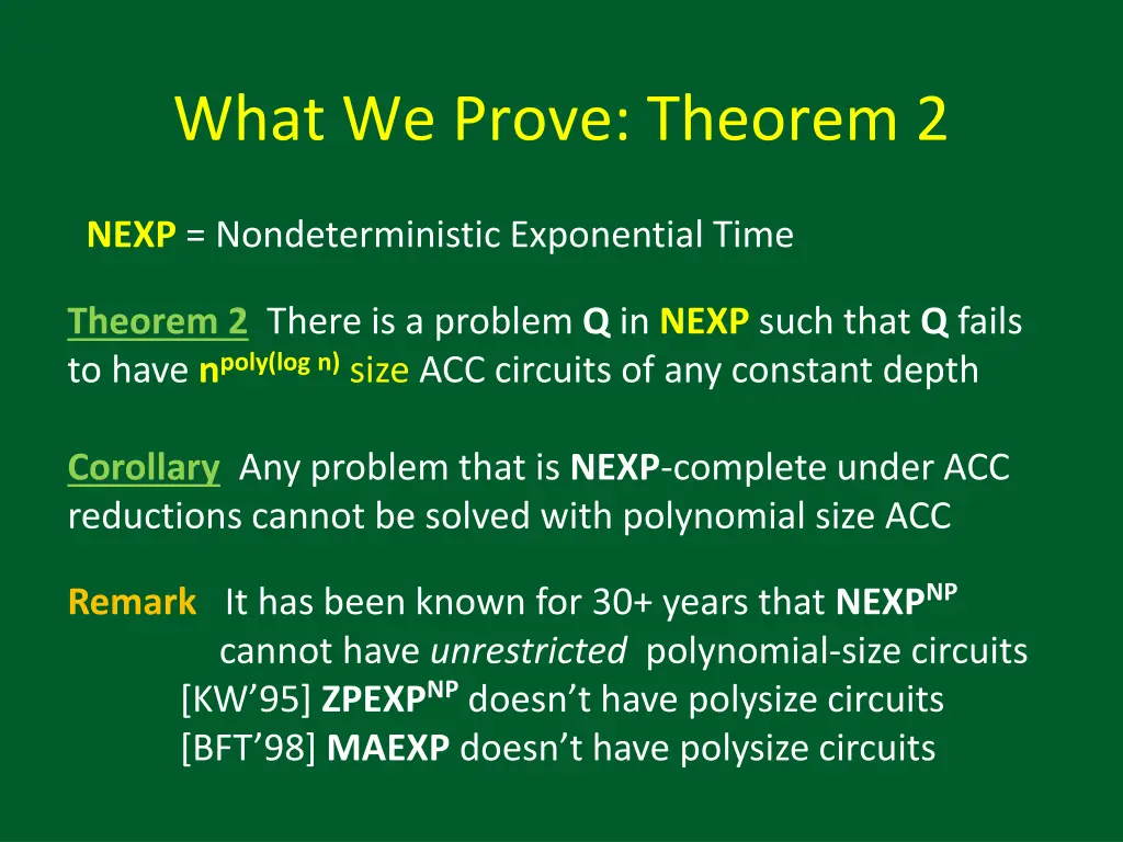 what we prove theorem 2
