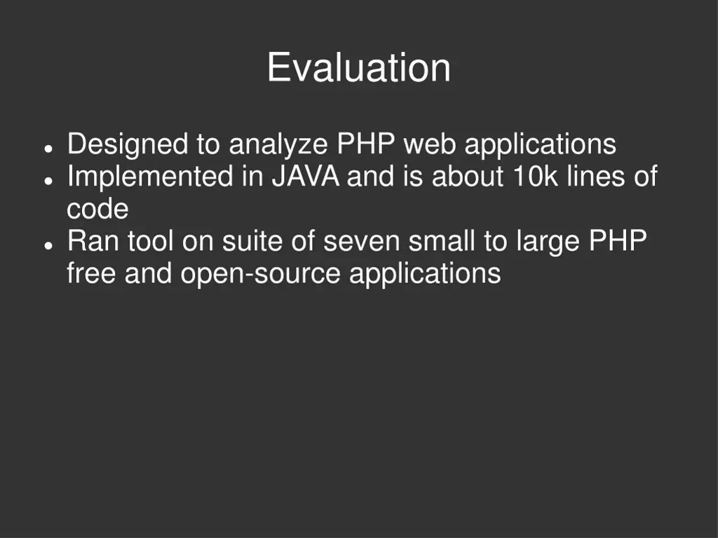 evaluation