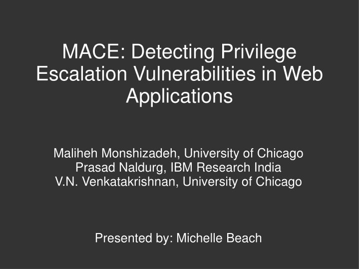 mace detecting privilege escalation