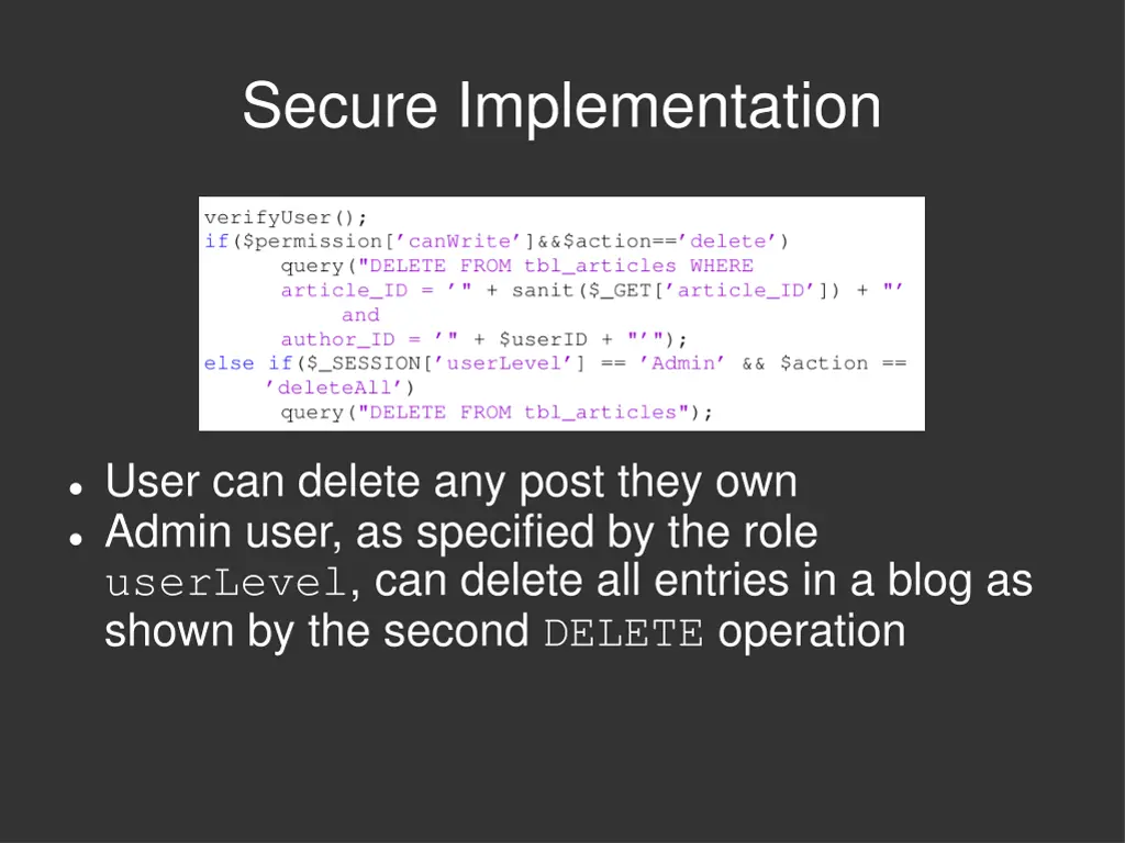 secure implementation 2