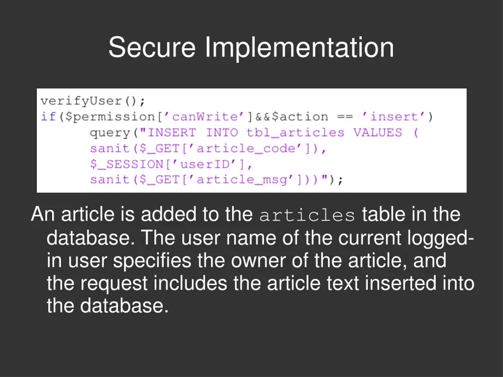 secure implementation