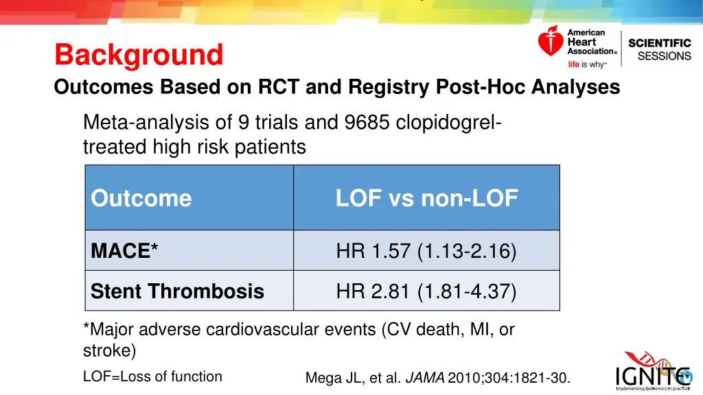 background outcomes based on rct and registry
