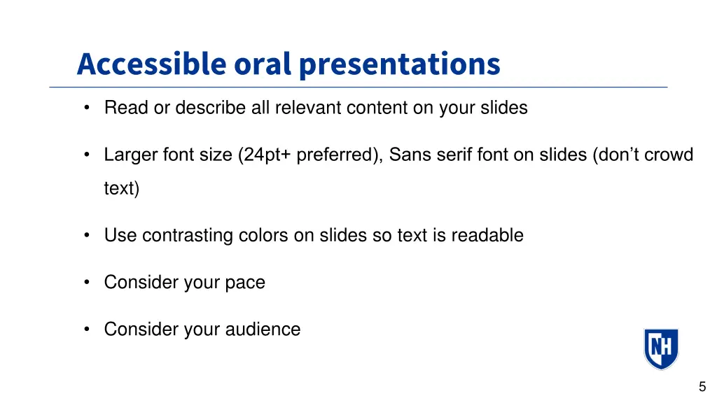 accessible oral presentations