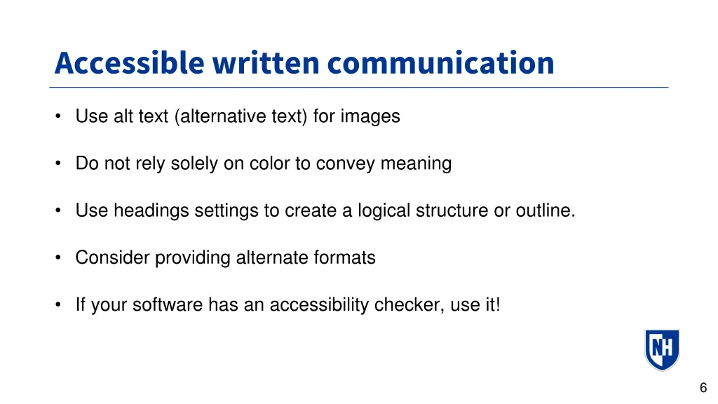 accessible written communication