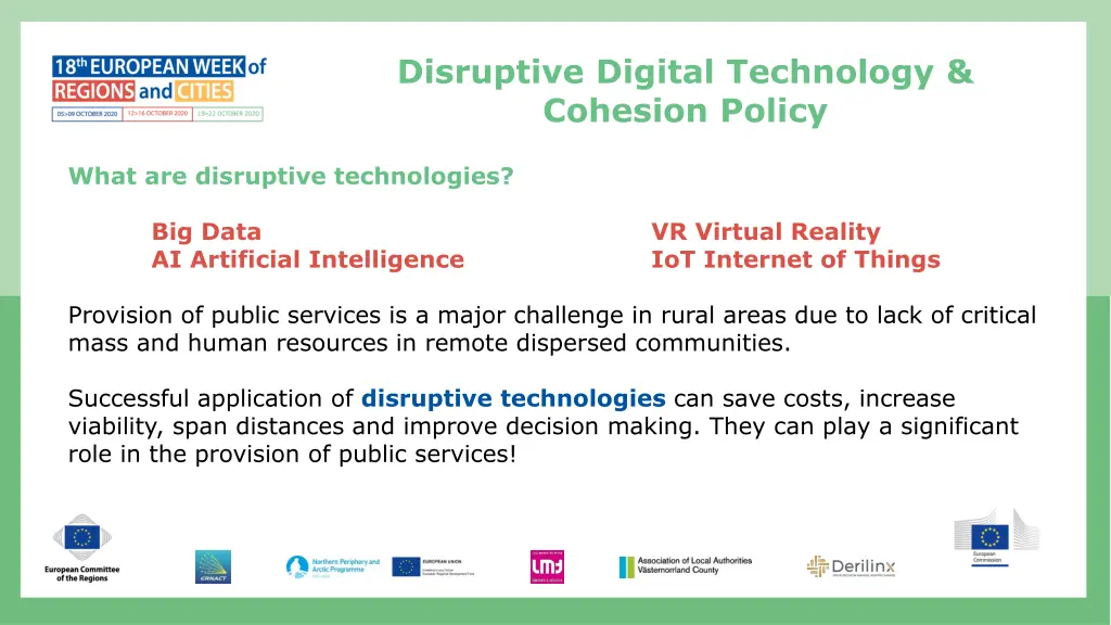disruptive digital technology cohesion policy