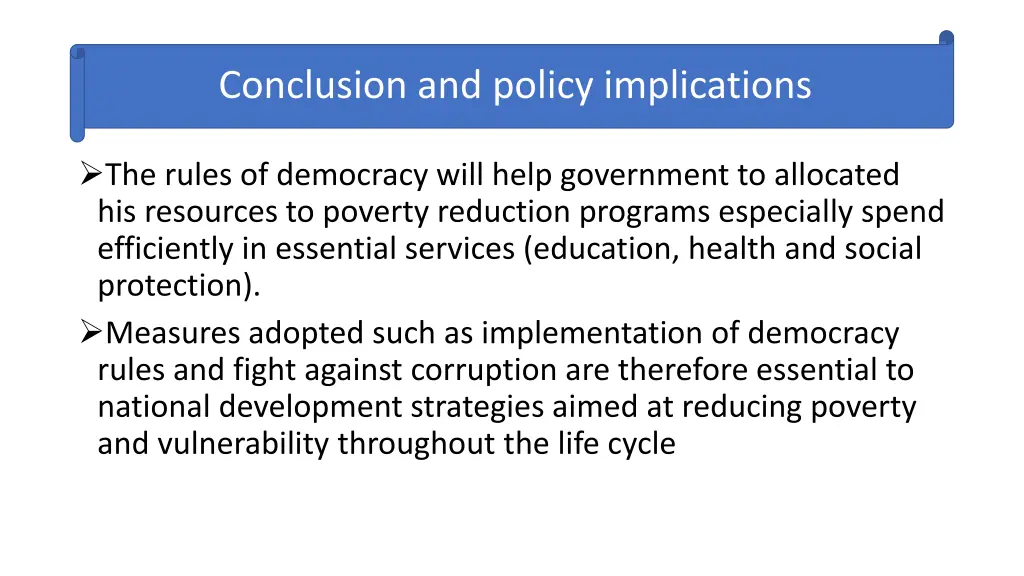 conclusion and policy implications 2