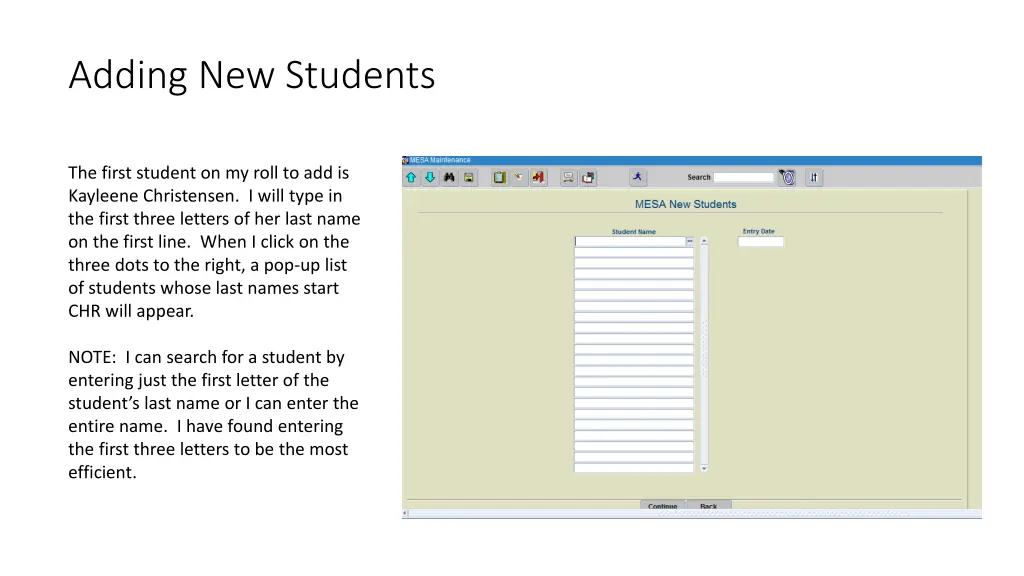 adding new students