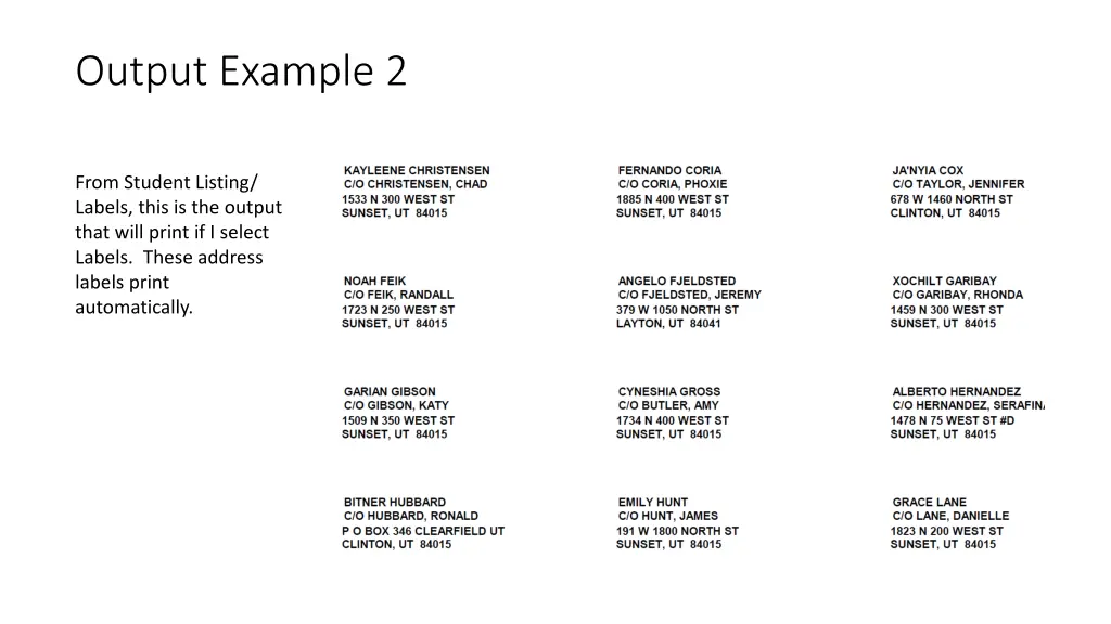 output example 2
