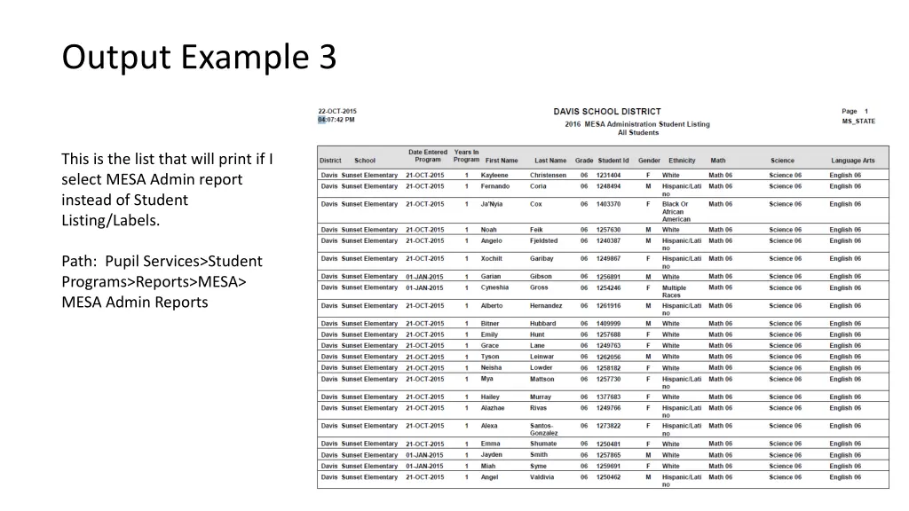 output example 3