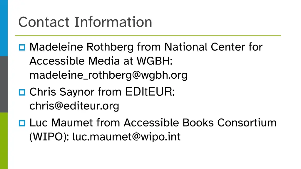 contact information