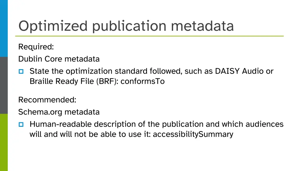 optimized publication metadata