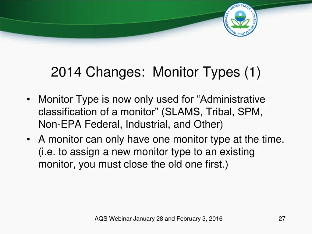 2014 changes monitor types 1