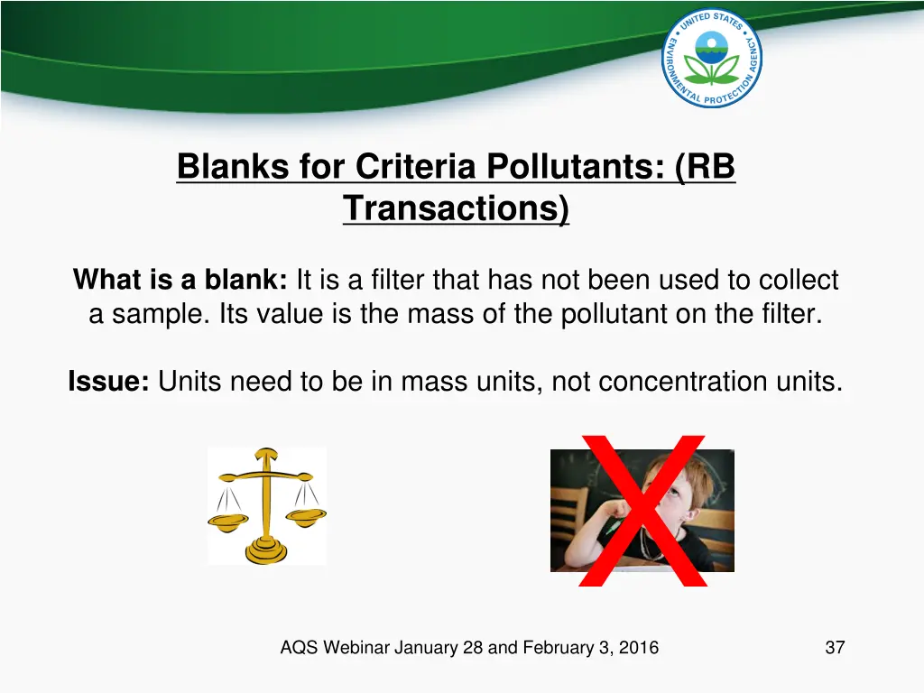 blanks for criteria pollutants rb transactions