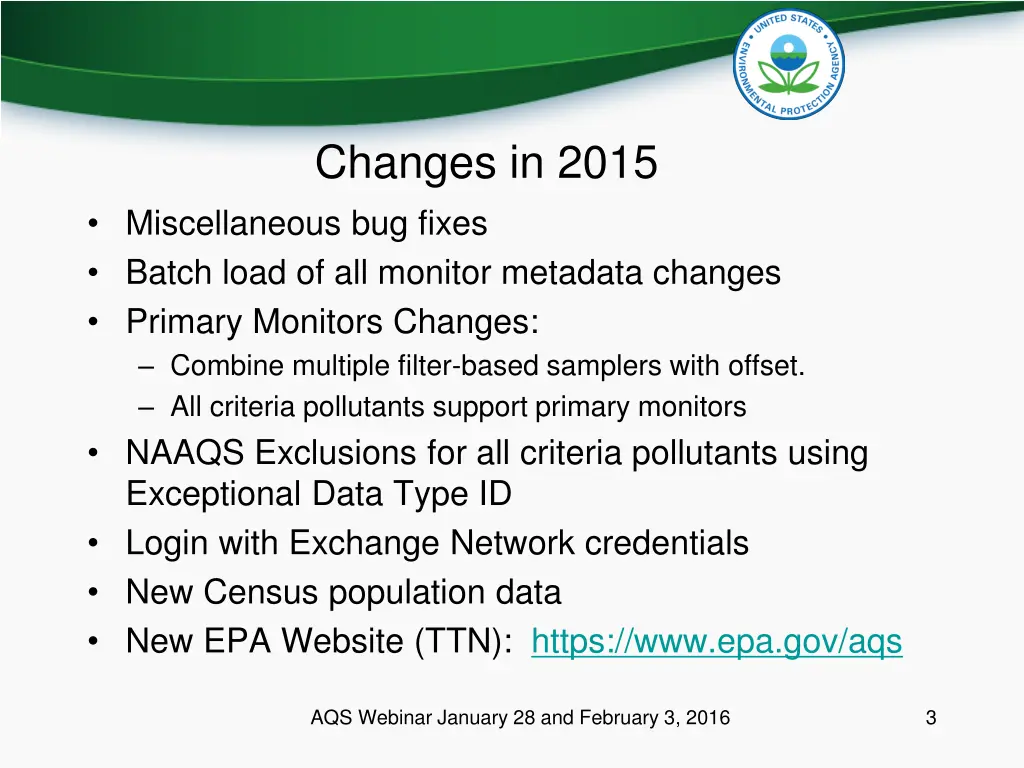 changes in 2015