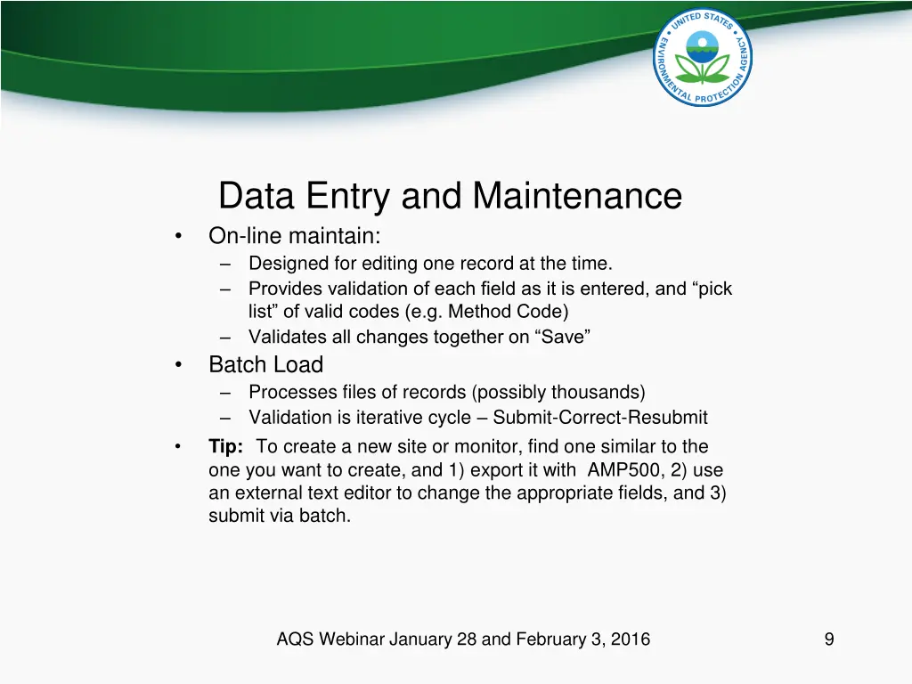 data entry and maintenance on line maintain