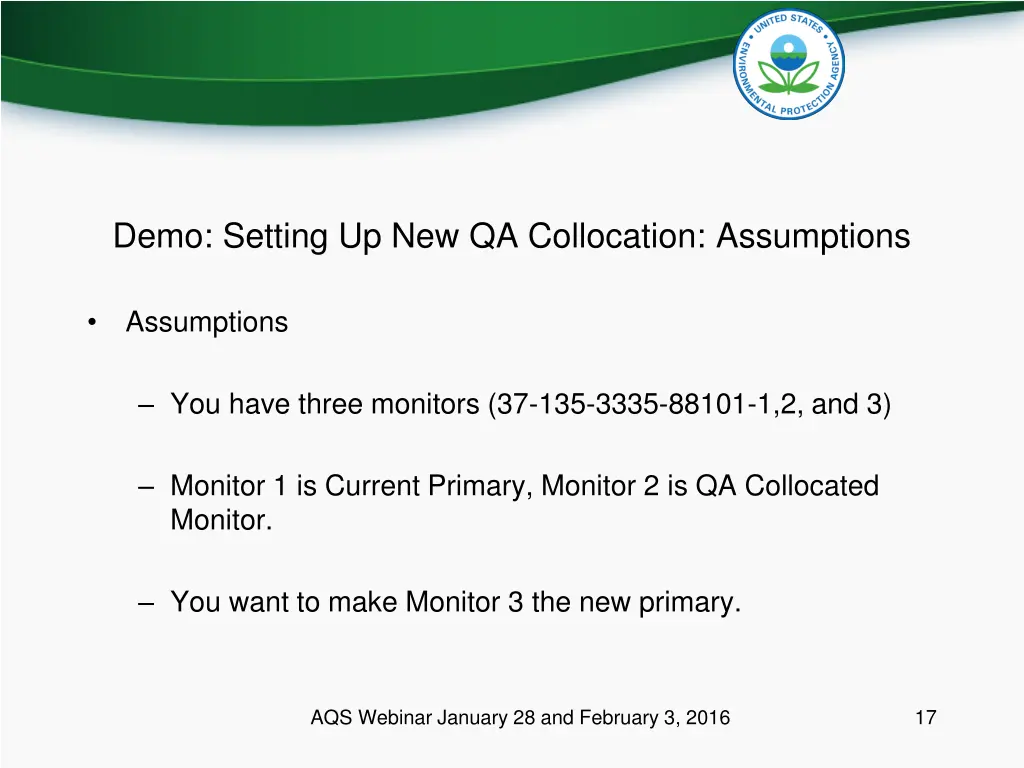 demo setting up new qa collocation assumptions