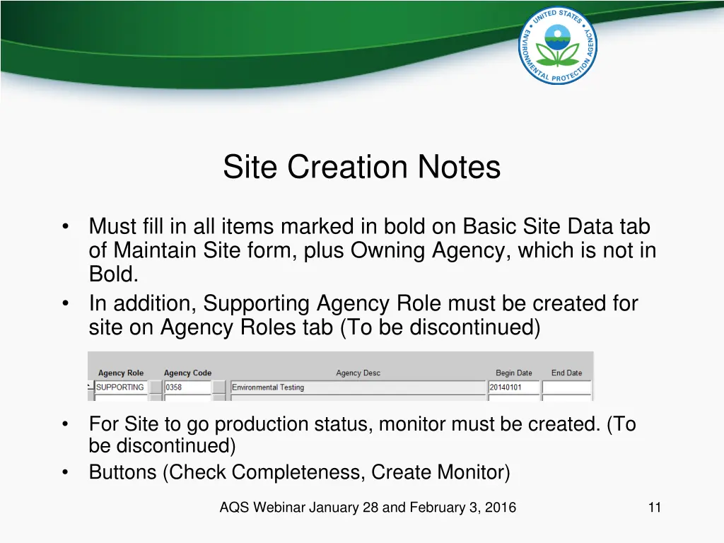 site creation notes