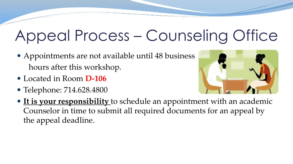 appeal process counseling office